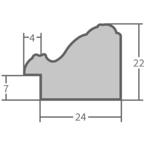 Cadre photo baroque bois MendeFrames H530 argent 40x50 cm verre artistique