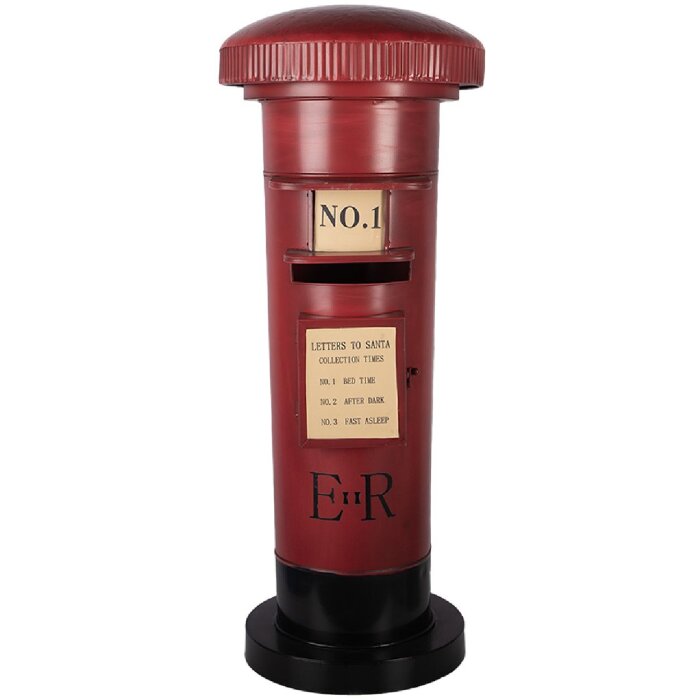 Boîte aux lettres Clayre & Eef Ø 36x86 cm rouge-noir