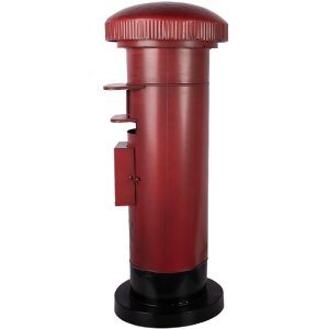 Boîte aux lettres Clayre & Eef Ø 36x86 cm rouge-noir