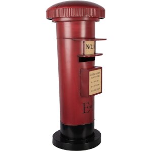 Boîte aux lettres Clayre & Eef Ø 36x86 cm rouge-noir