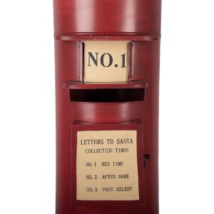 Boîte aux lettres Clayre & Eef Ø 36x86 cm rouge-noir