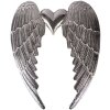 Décoration murale à ailes dange avec cœur en aluminium argenté 46 cm