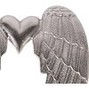 Décoration murale à ailes dange avec cœur en aluminium argenté 46 cm