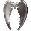 Décoration murale à ailes dange avec cœur en aluminium argenté 46 cm