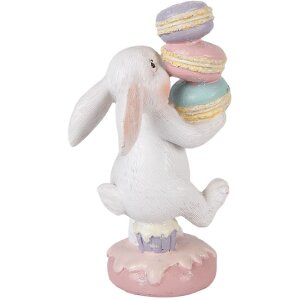 Décoration Lapin Blanc Rose 8x6x14 cm Clayre & Eef