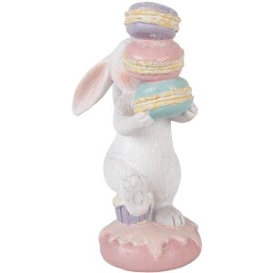 Décoration Lapin Blanc Rose 8x6x14 cm Clayre & Eef