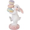 Décoration Lapin Blanc Rose 8x6x14 cm Clayre & Eef