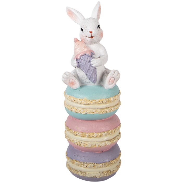 Décoration Lapin Blanc Rose 7x7x20 cm - Clayre & Eef