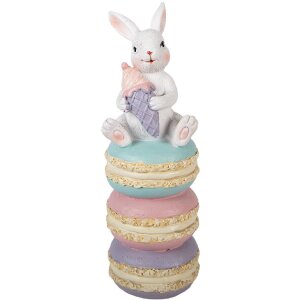 Décoration Lapin Blanc Rose 7x7x20 cm - Clayre...