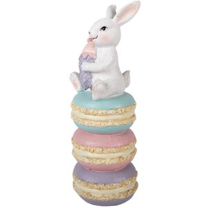 Décoration Lapin Blanc Rose 7x7x20 cm - Clayre...