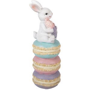 Décoration Lapin Blanc Rose 7x7x20 cm - Clayre & Eef