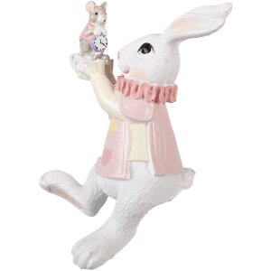 Lapin assis blanc rose Clayre & Eef 9x9x14 cm