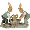 Décoration Lapin Clayre & Eef 17x7x14 cm Marron-Vert