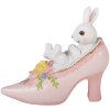 Décoration Lapin dans un Chausson Blanc Rose 13x5x12 cm Clayre & Eef