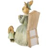 Clayre & Eef Lapin Décoration Brun-VERT 14x10x18 cm