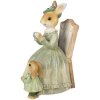 Clayre & Eef Lapin Décoration Brun-VERT 14x10x18 cm