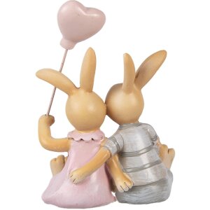 Décoration Lapin Clayre & Eef Brun Rose 8x6x10 cm