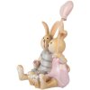 Décoration Lapin Clayre & Eef Brun Rose 8x6x10 cm