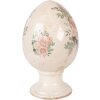 Œuf décoratif sur pied Clayre & Eef beige-rose Ø15x24 cm