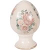 Décoration Oeuf sur Pied Clayre & Eef Ø 9x14 cm Beige Rose