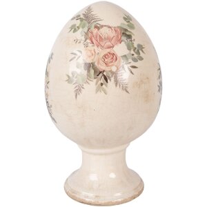 Décoration œuf sur pied beige rose Clayre...