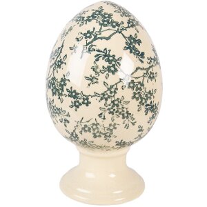 Œuf décoratif sur pied jaune-vert...