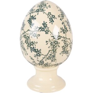 Œuf décoratif sur pied jaune-vert...