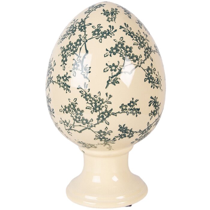 Décoration Oeuf sur Pied jaune-vert Ø 17x28 cm Clayre & Eef