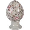 Oeuf en céramique gris-rose sur pied Ø 9x14 cm – Clayre & Eef