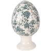 Clayre & Eef - Oeuf sur Pied en Porcelaine, Beige-Vert Ø17x28cm