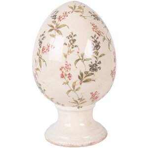 Oeuf sur Pied en Céramique Beige-Rose...