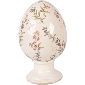 Oeuf sur Pied en Céramique Beige-Rose...