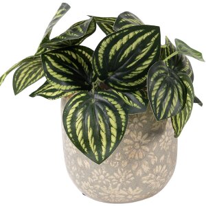 Pot à fleurs Clayre & Eef gris-beige Ø 14x13 cm