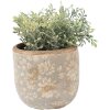 Pot à fleurs Clayre & Eef gris-beige Ø 10x9 cm porcelaine intérieur