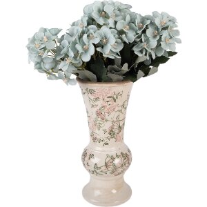 Vase en céramique Clayre & Eef, beige-vert...