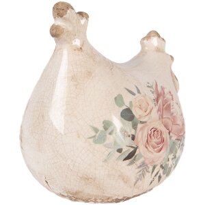 Décoration Poulet Clayre & Eef Beige Rose 12x11x13 cm