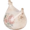 Décoration Poulet Clayre & Eef Beige Rose 12x11x13 cm
