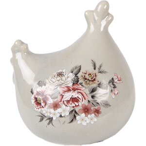 Décoration murale poule gris-rose 12x11x13 cm...