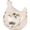 Clayre & Eef Décoration Poulet Beige-Rose 12x11x13 cm