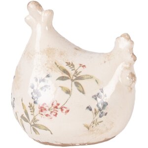 Décoration Poulet Clayre & Eef, beige et rose,...