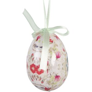 Set de 9 œufs suspendus blanc et rose Ø 5x8 cm