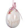 Set de 9 œufs suspendus blanc et rose Ø 5x8 cm