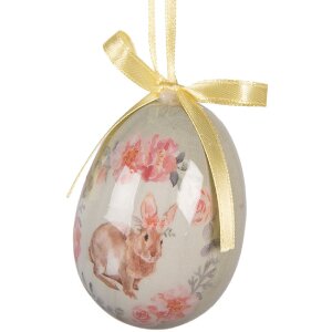 Décoration suspendue œuf – Set de 9 pièces, vert & rose, Ø 5x8 cm