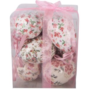 Décoration suspendue œufs rose & blanc -...