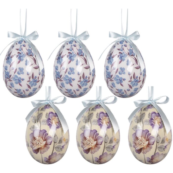 Décoration suspendue œuf – Set de 6 œufs Ø 7x10 cm