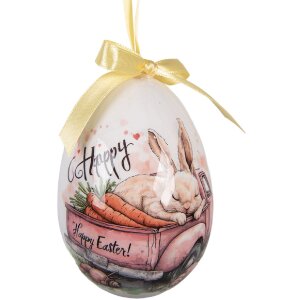 Décoration suspendue œufs multicolores – Set de 6 pièces Ø 7x10 cm