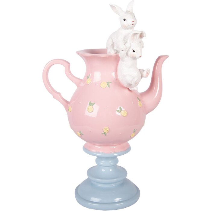 Théière avec Lapin Rose et Blanc – Clayre & Eef