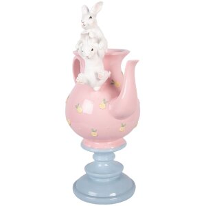 Théière avec Lapin Rose et Blanc –...