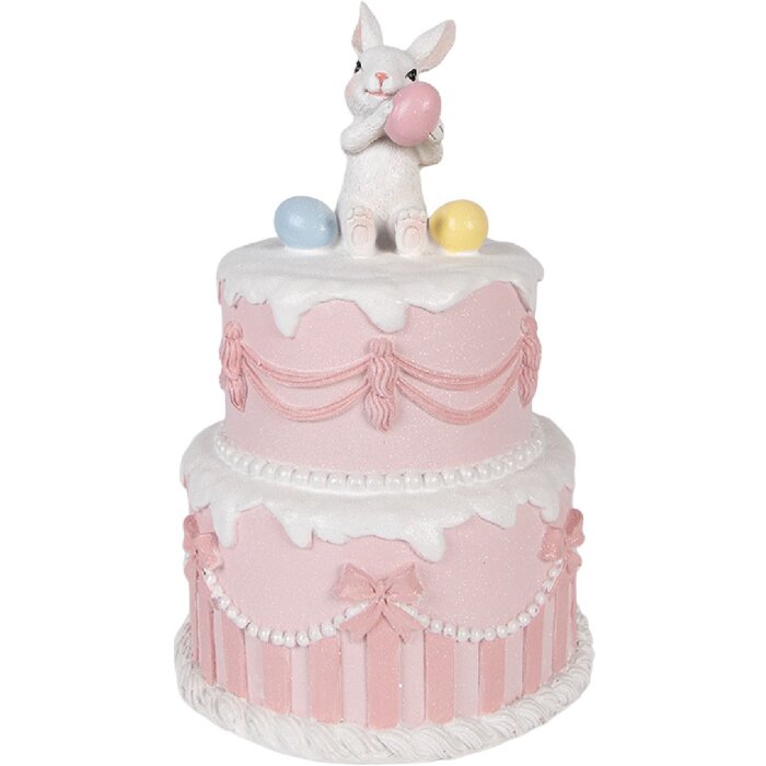 Décoration Gâteau Clayre & Eef Blanc Rose Ø 18x28 cm