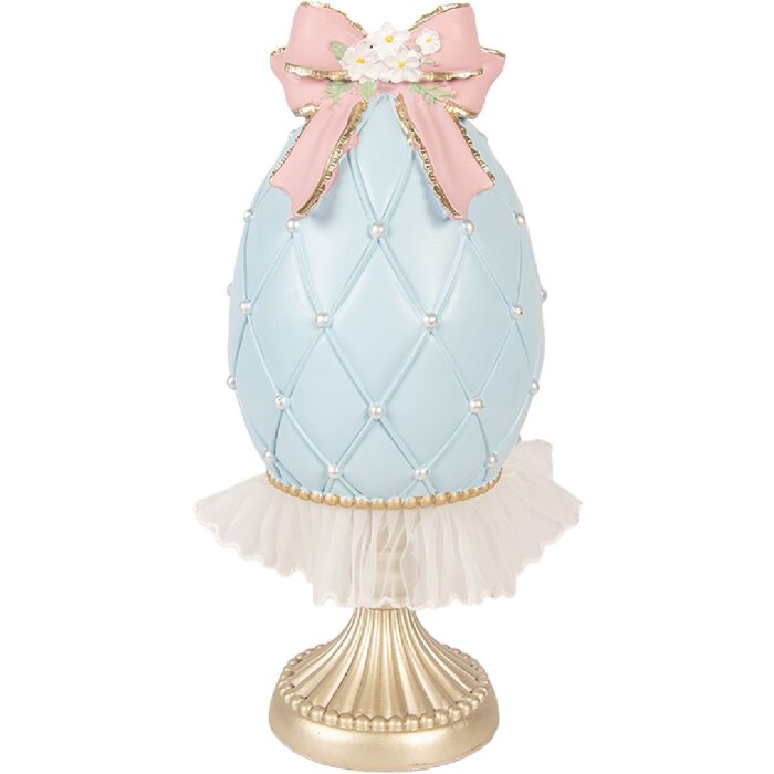 Décoration Oeuf Bleu-Or Clayre & Eef Ø 12x28 cm